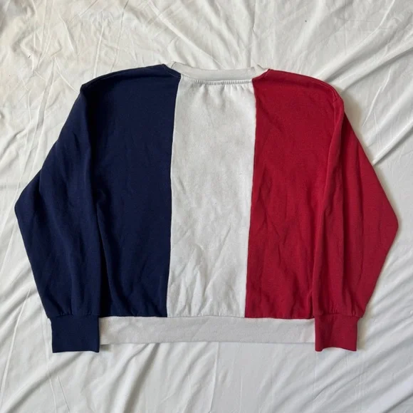 Colorblock American Flag Crewneck Sweater - Picture 2 of 8